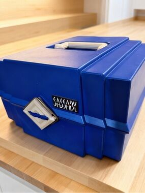 Cassaby Blue Diamond Make-up Jewelry Hair Supplies Art Travel Case Storage Box